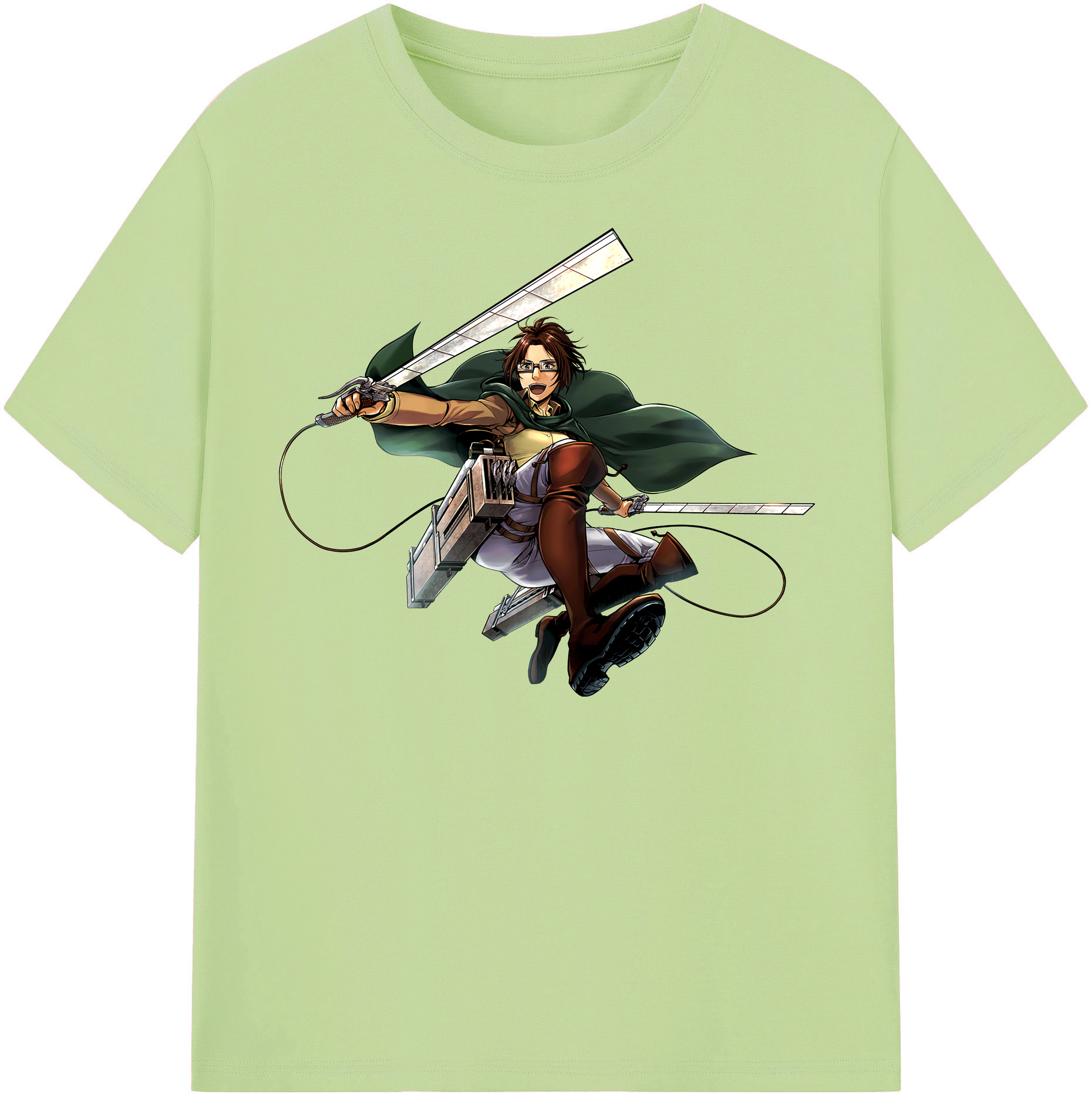 （画像用） 進撃の巨人 ハンジ·ゾエ Attack on Titan Hanji Zoe 綿100％半袖Tシャツ（フロントプリント）